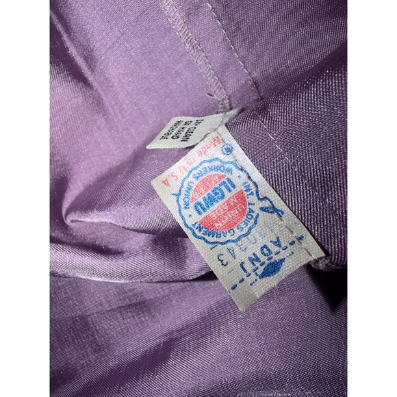 Vintage Joan Sparks for Daniel Barrett Purple Midi Dress 80s ILGWU Made USA G2 - Picture 12 of 13